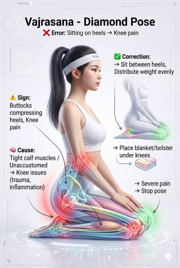 Vajrasana (Diamond Pose): Benefits, Biomechanics, and Safe Step-by-Step Guide for Beginners & Therapists