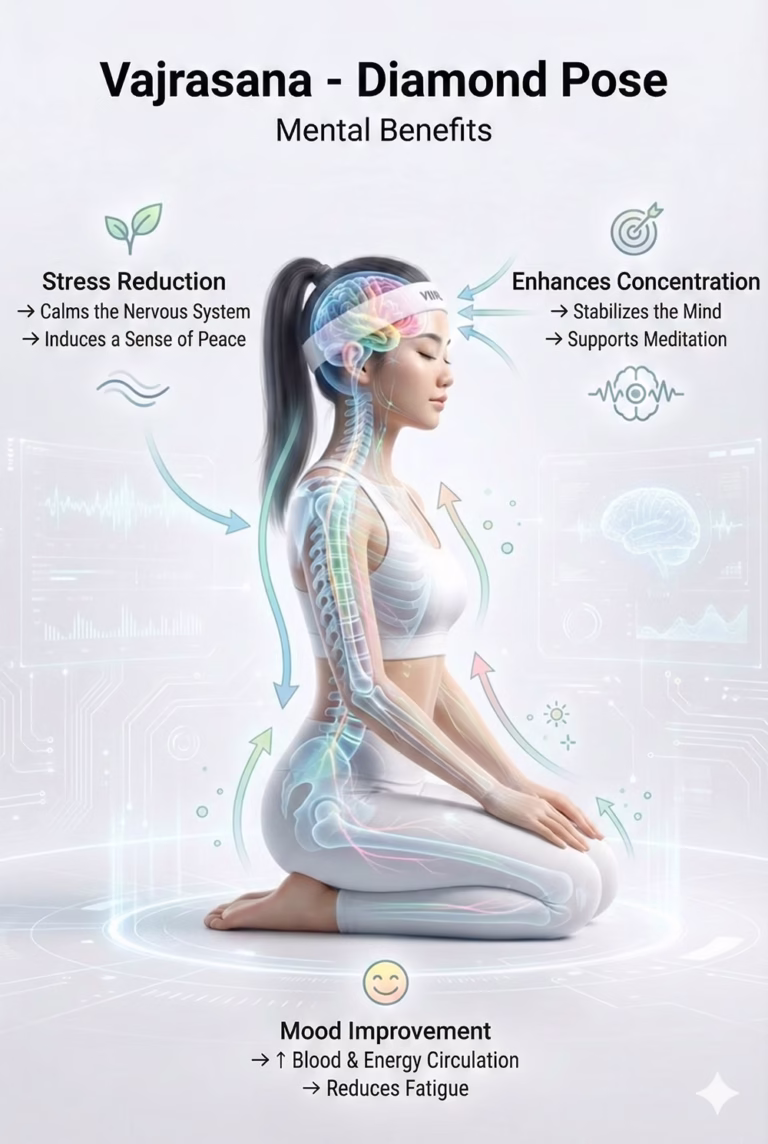 Vajrasana (Diamond Pose): Benefits, Biomechanics, and Safe Step-by-Step Guide for Beginners & Therapists