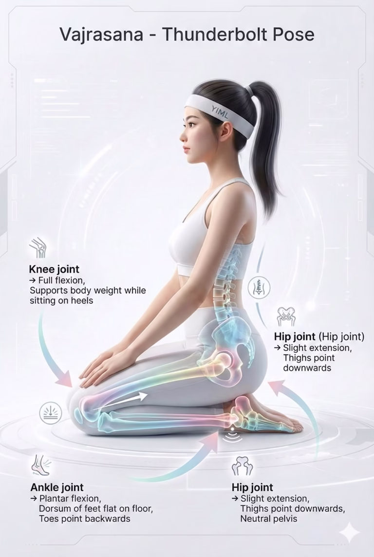 Vajrasana (Diamond Pose): Benefits, Biomechanics, and Safe Step-by-Step Guide for Beginners & Therapists