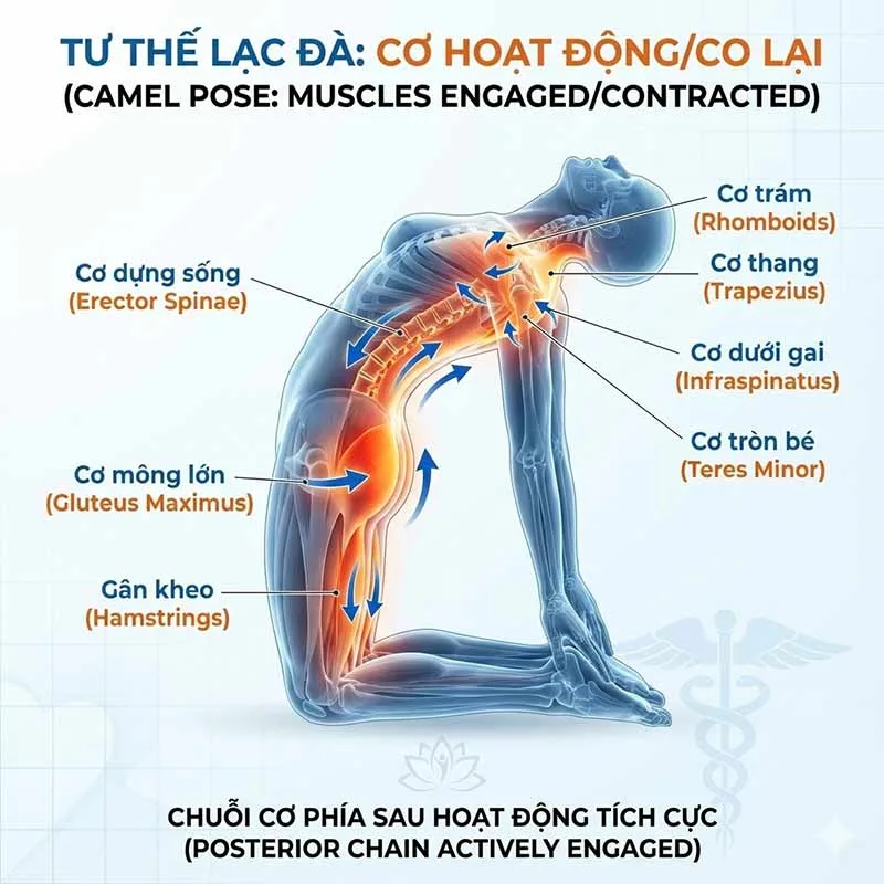 các cơ co lại trong tư thế lạc đà