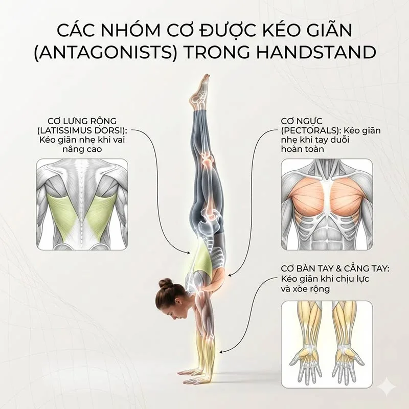 Các nhóm cơ được kéo giãn (Antagonists - Cơ đối kháng)
