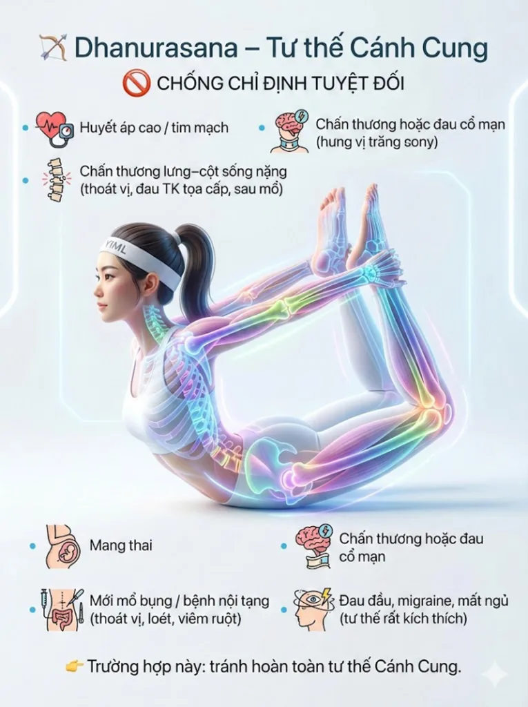 Chống chỉ định tuyệt đối tư thế cánh cung