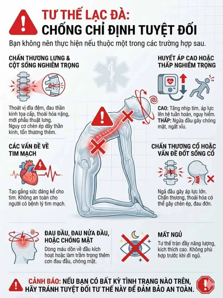 chống chỉ định tư thế lạc đà