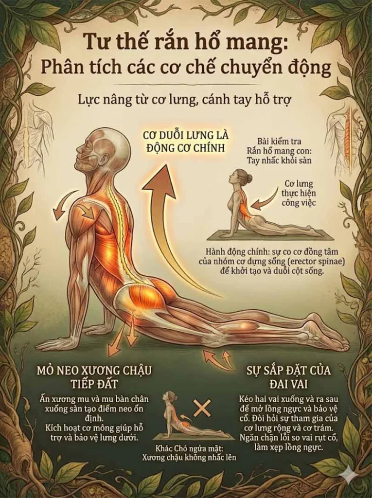 Phân tích các cơ chế chuyển động của Tư thế Rắn Hổ Mang