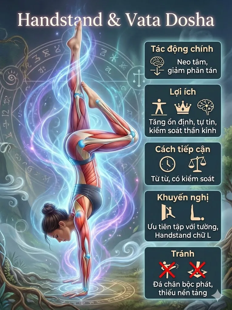 tác động của các tư thế handstand lên vata dosha