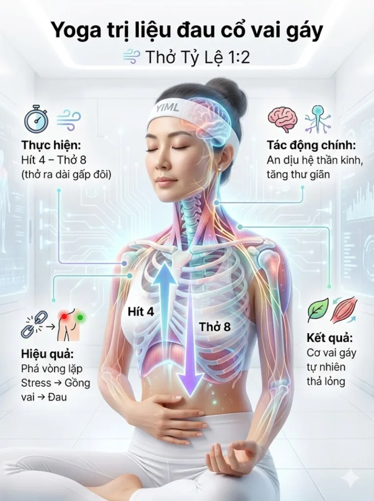 Hơi thở Tỷ lệ 1:2 (1:2 Ratio Breathing) trị liệu đau cổ vai gáy