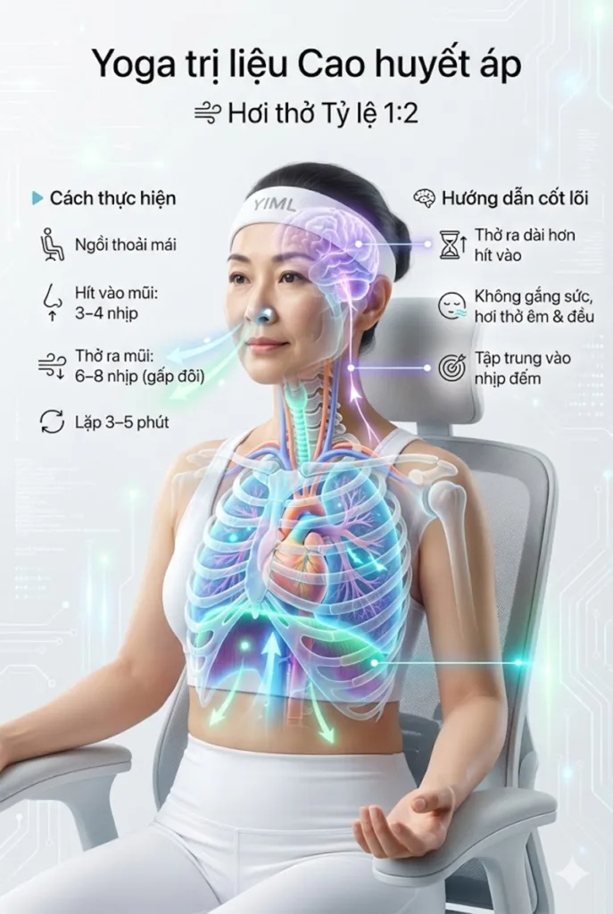 Hơi thở Tỷ lệ 1:2 (1:2 Ratio Breathing) cho người cao huyết áp