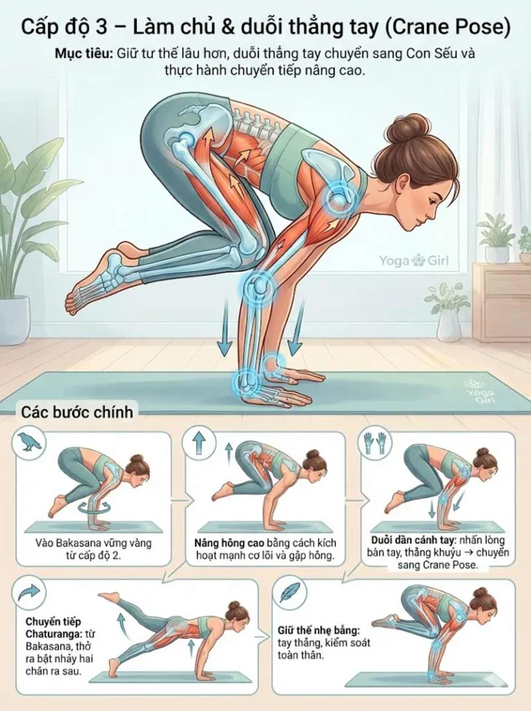 hướng dẫn thực hành tư thế con quạ cấp độ nâng cao