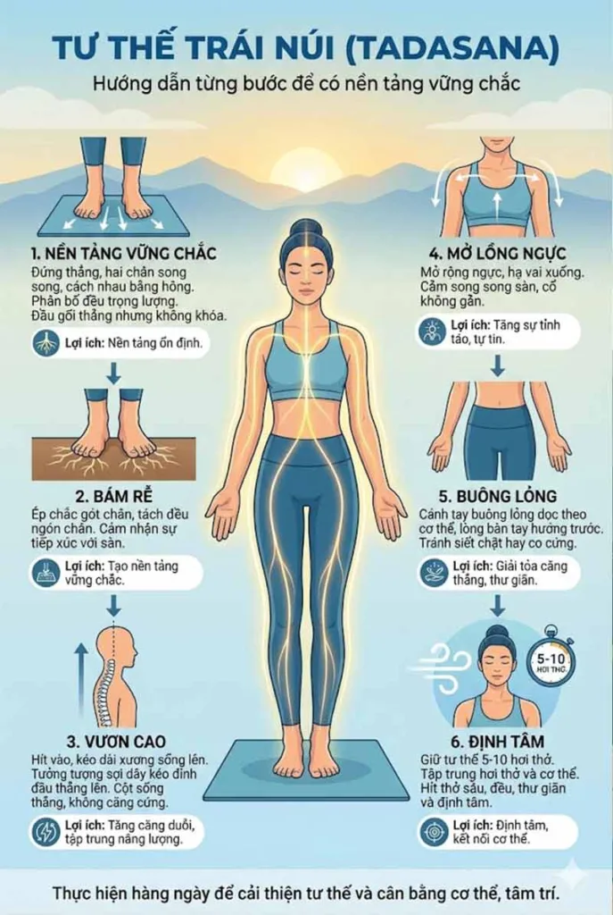 hướng dẫn thực hành tư thế trái núi