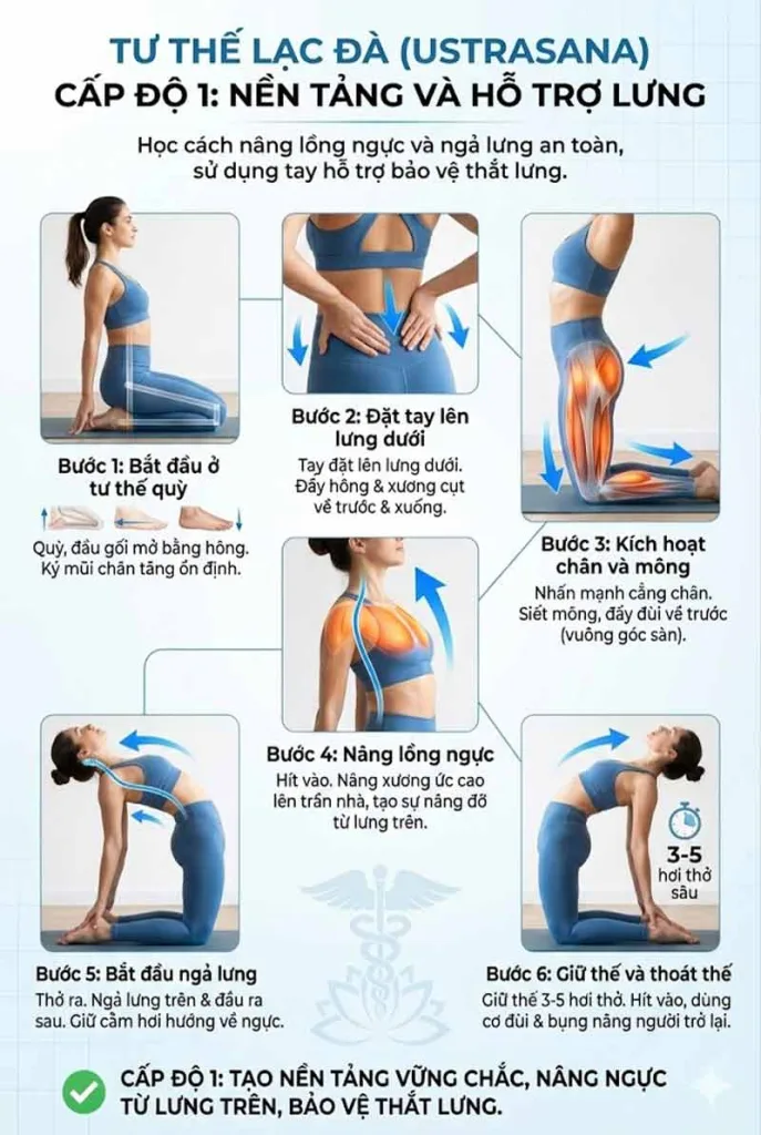 Hướng dẫn thực hiện tư thế Lạc Đà (Ustrasana)