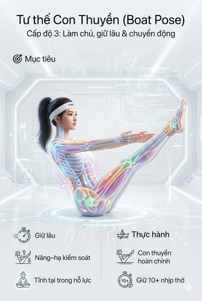 Hướng dẫn thực hiện tư thế con Thuyền (Paripurna Navasana) toàn phần
