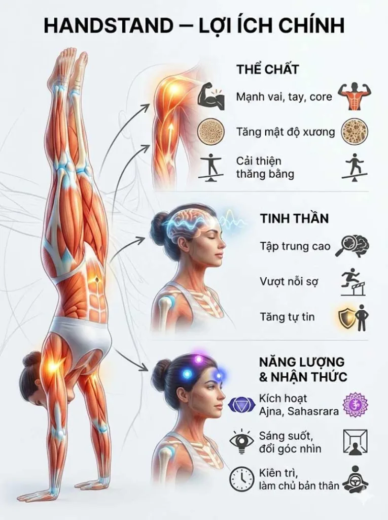 Lợi ích và tác động tâm sinh lý của các tư thế Handstand