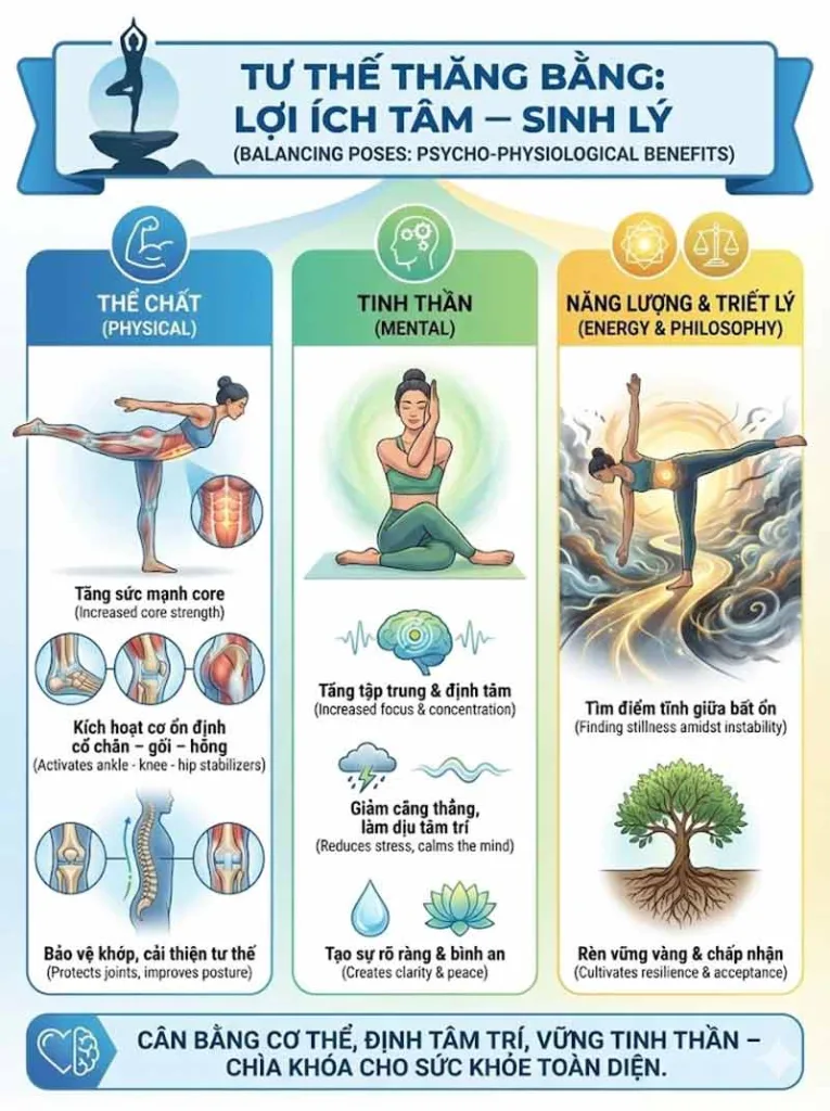 lợi ích của các tư thế thăng bằng trong yoga