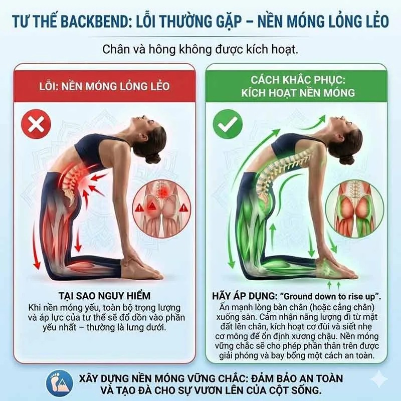 Lỗi 2: Nền móng (chân và hông) lỏng lẻo, không được kích hoạt.
