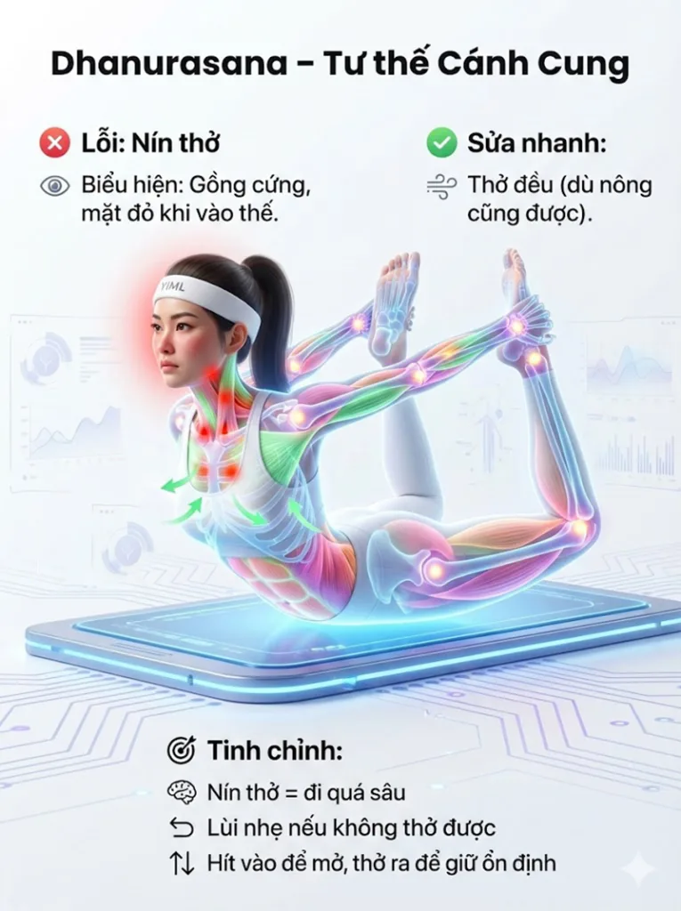 Lỗi Nín thở khi thực hành tư thế cánh cung