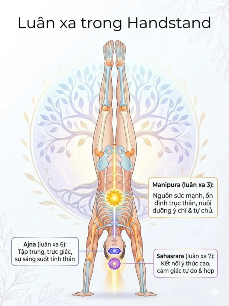 Luân xa (Chakra): Kích hoạt sức mạnh và sự sáng tỏ trong các tư thế handstand