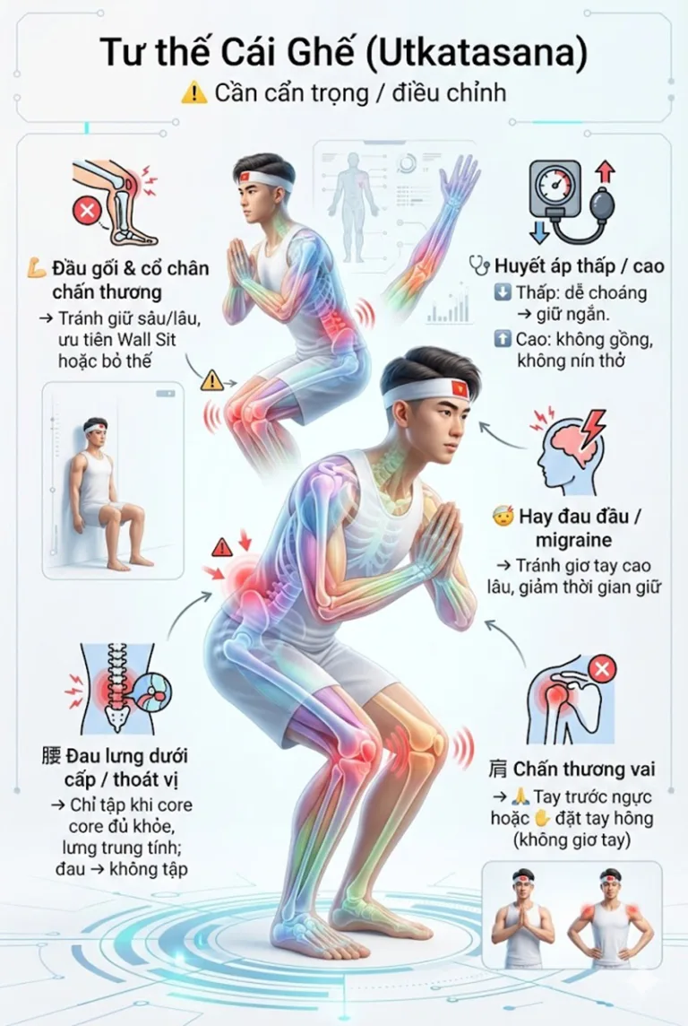 Phân tích tư thế cái Ghế Utkatasana: Giải phẫu, Lợi ích & Hướng dẫn chi tiết