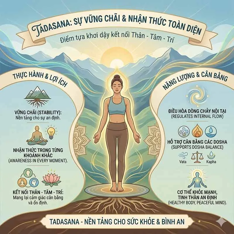 mối liên hệ giữa tư thế trái núi và dosha