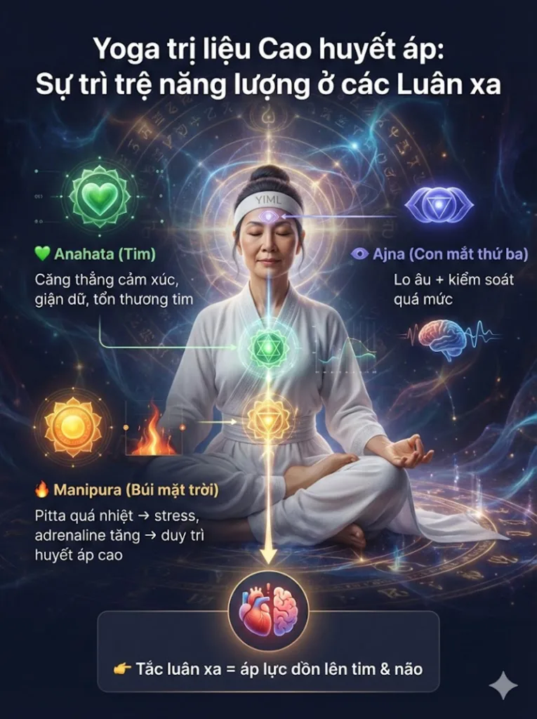 theo ayurveda Sự trì trệ Năng lượng ở Luân xa là nguyên nhân gây nên cao huyết áp