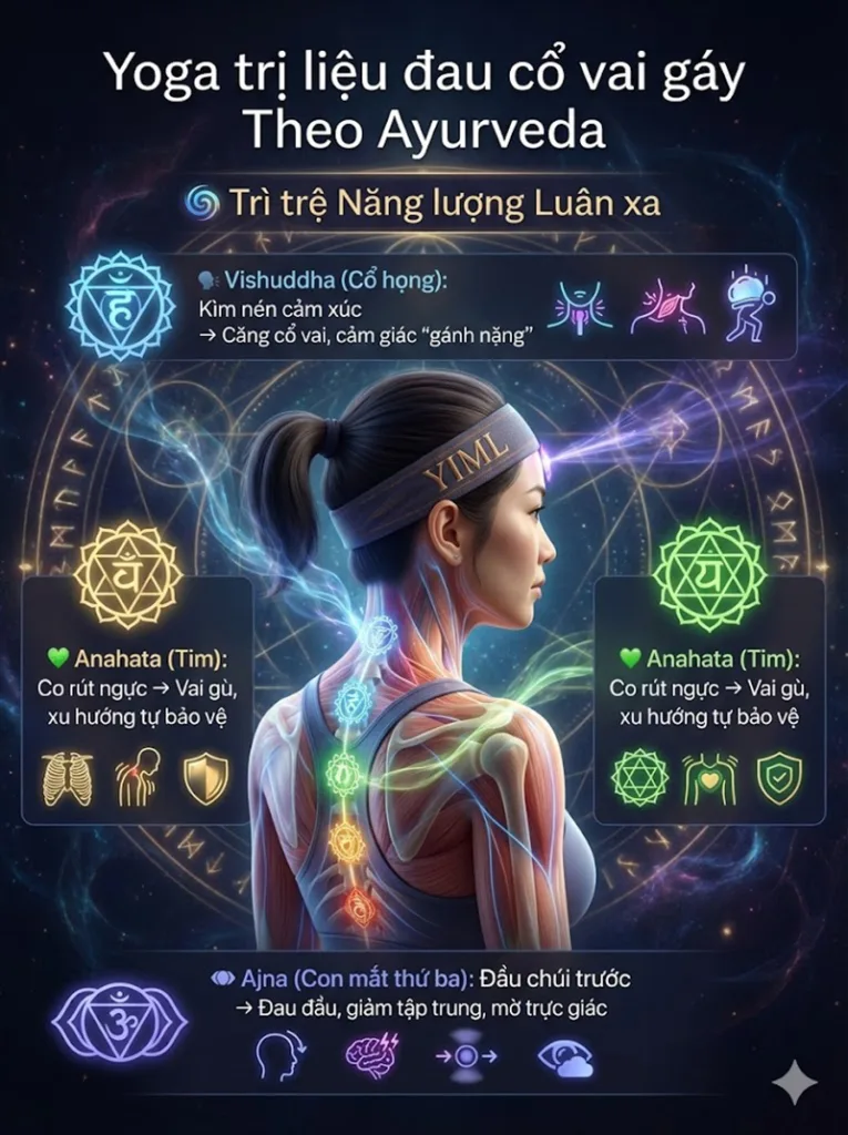 Sự trì trệ Năng lượng ở Luân xa là nguyên nhân gây đau cổ vai gáy theo Ayurveda
