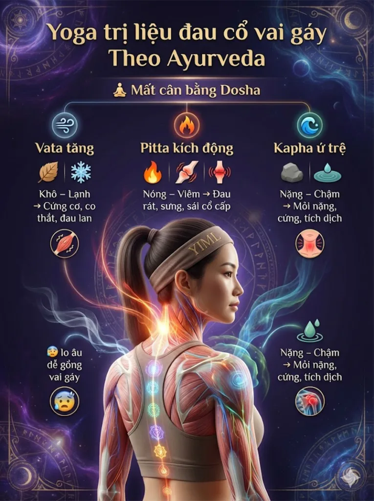 Nguyên nhân & yếu tố rủi ro gây đau cổ vai gáy Theo góc nhìn của Yoga & Ayurveda