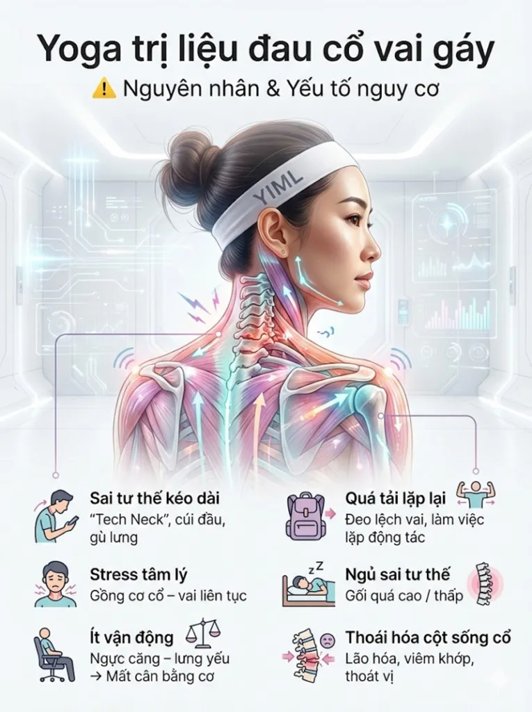 Nguyên nhân & yếu tố rủi ro gây đau cổ vai gáy theo y học hiện đại