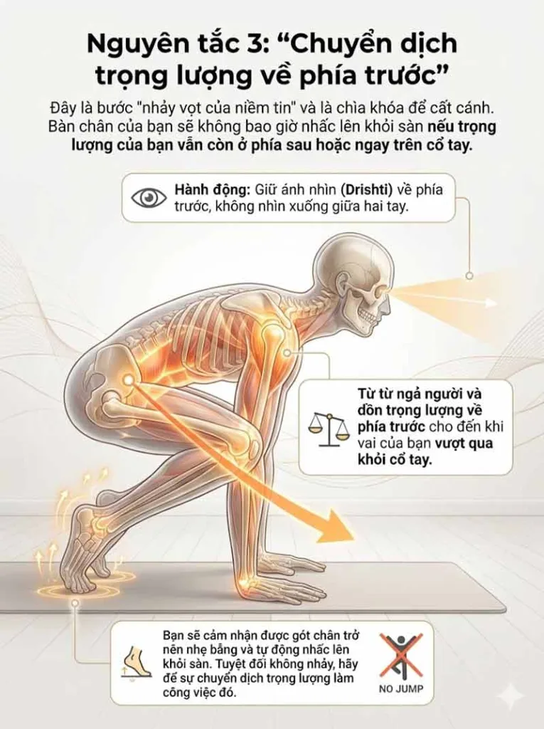 nguyên tắc Chuyển dịch trọng lượng về phía trước trong tư thế thăng bằng