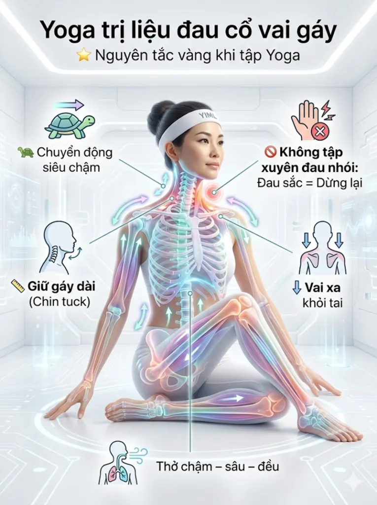 Những nguyên tắc vàng khi thực hành yoga cho người đau cổ vai gáy