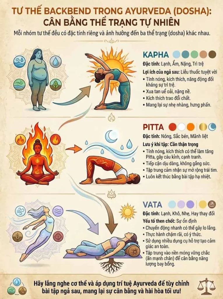 tác động của các tư thế backbend lên dosha