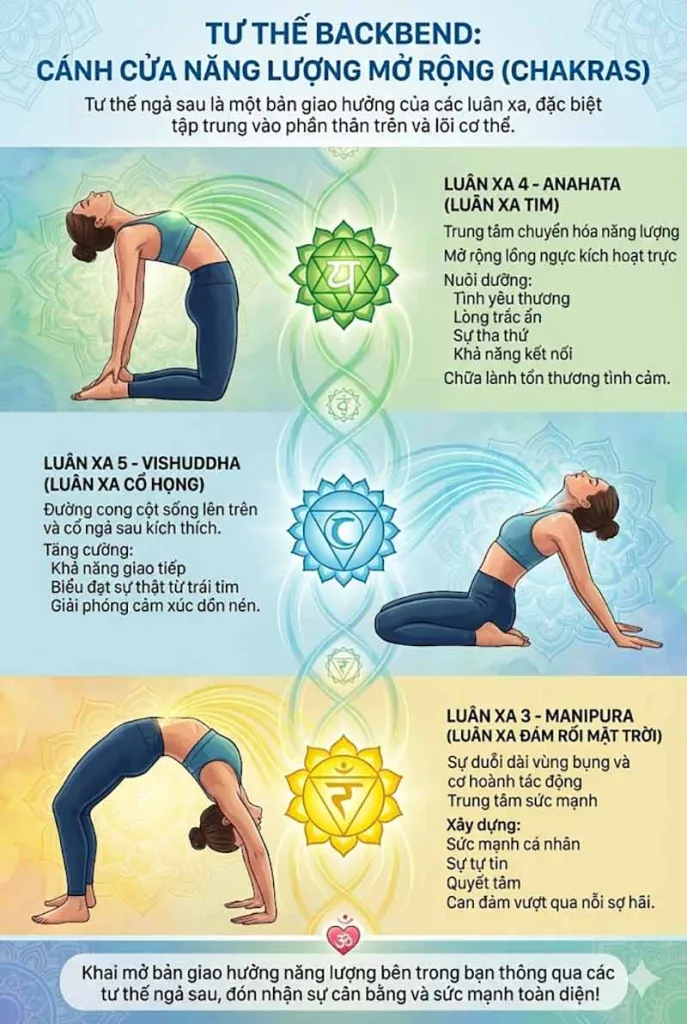 tác động của các tư thế backbend lên luân xa