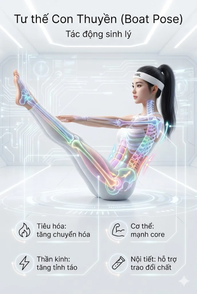 Tác động sinh lý của tư thế con thuyền Paripurna Navasana