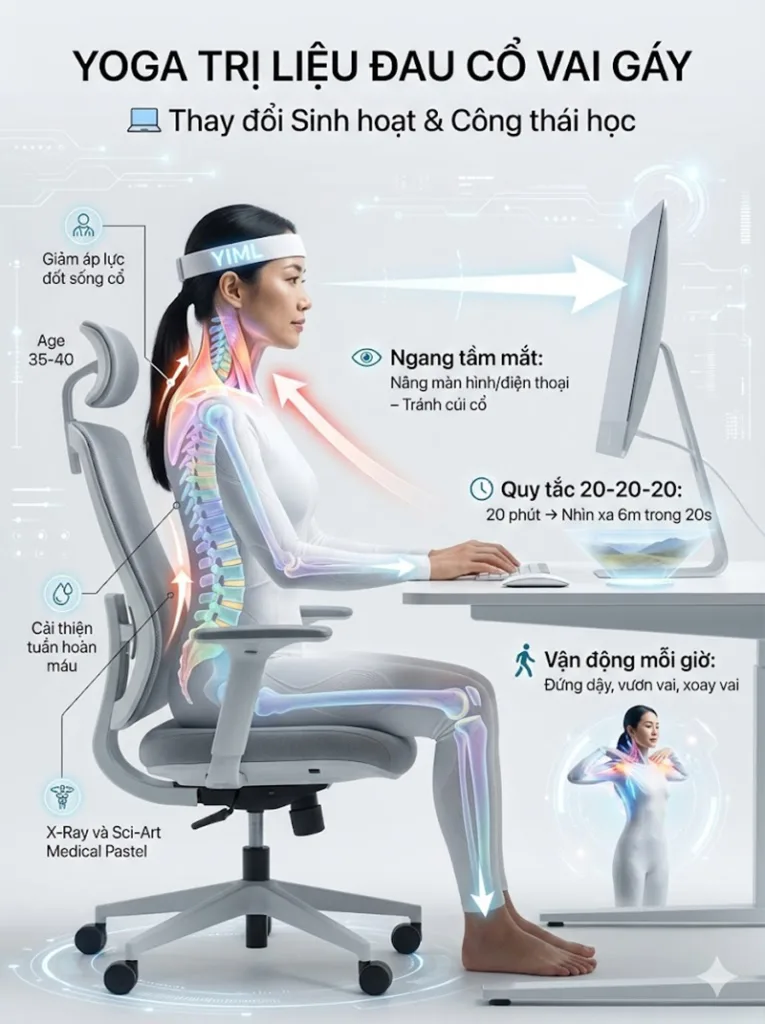 Lời khuyên cách ngồi cho người đau cổ vai gáy