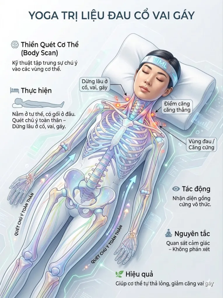 Thiền Quét Cơ thể (Body Scan Meditation) trị liệu đau cổ vai gáy