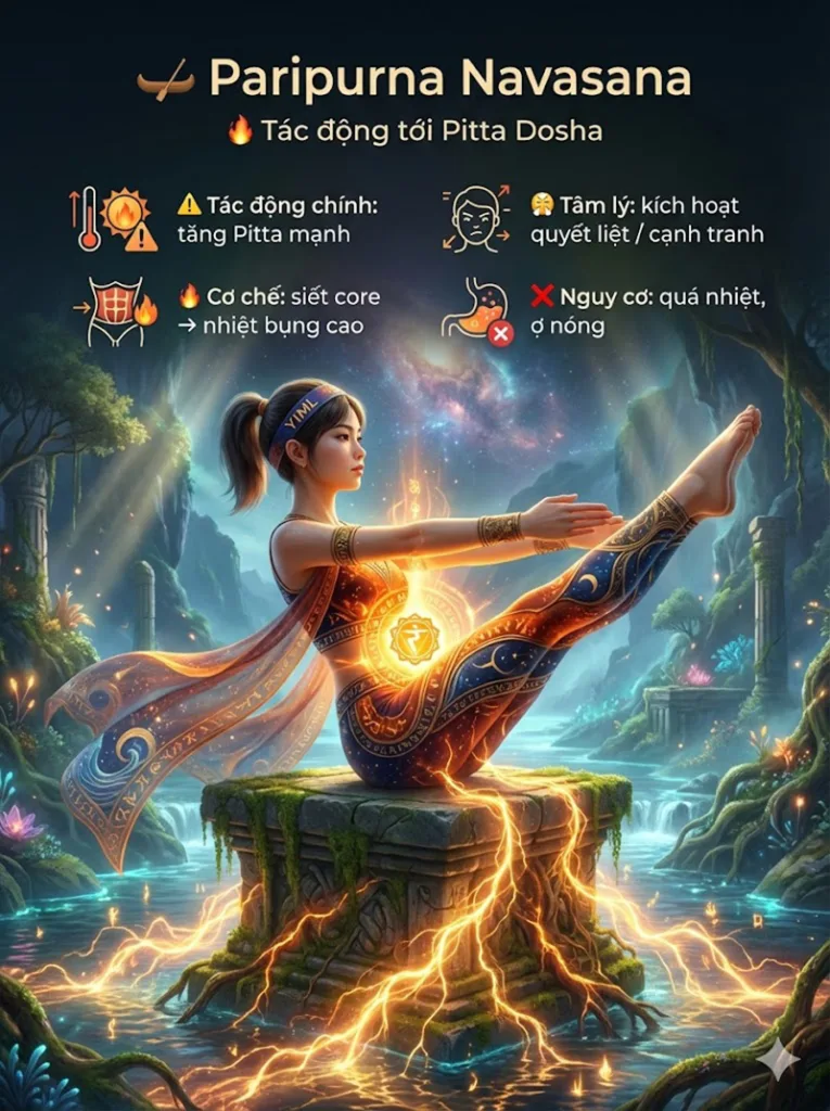 Tác động tư thế con thuyền Paripurna Navasana lên Pitta Dosha