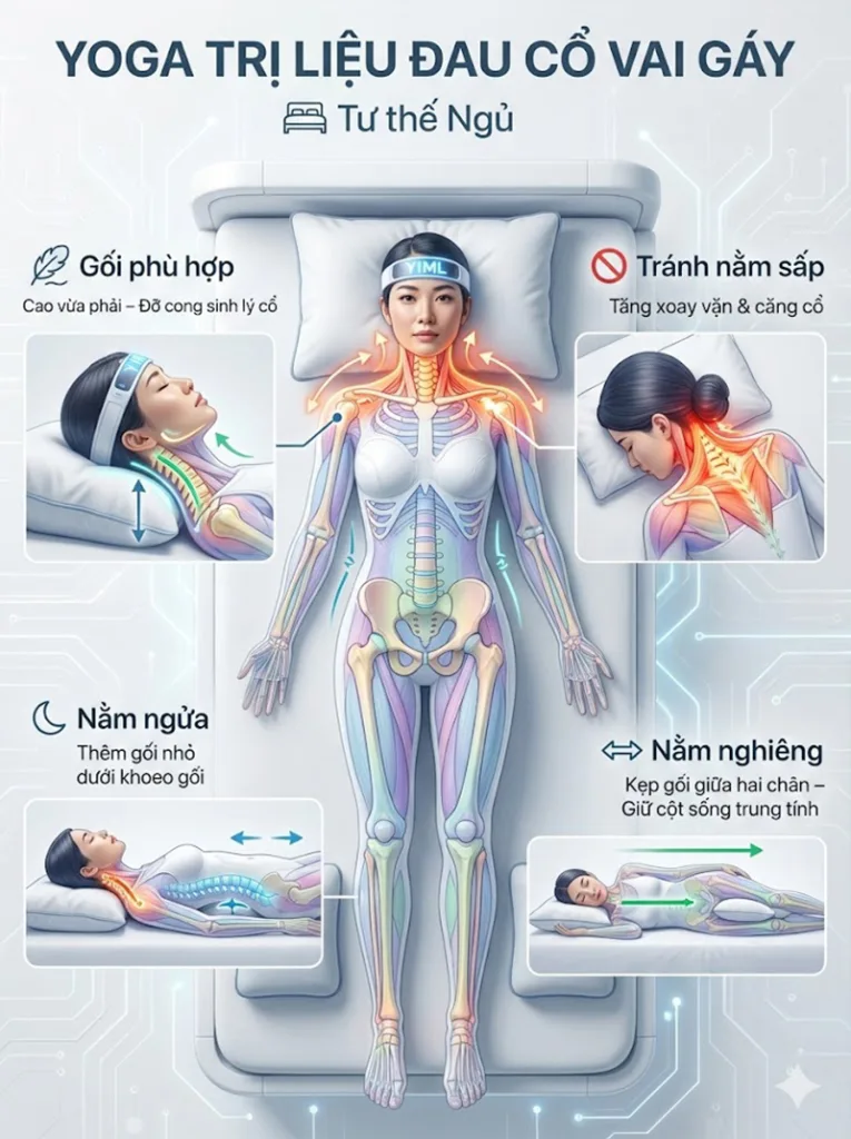 Tư thế Ngủ cho người đau cổ vai gáy