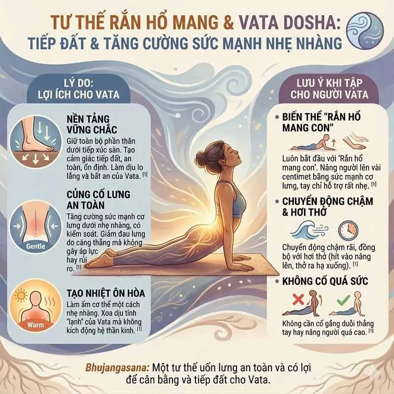 tư thế rắn hổ mang cho người có vata dosha