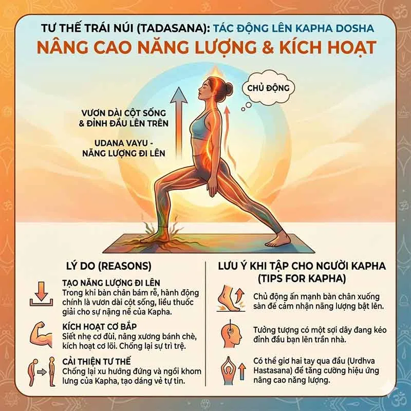 tư thế trái núi cân bằng cho người kapha dosha