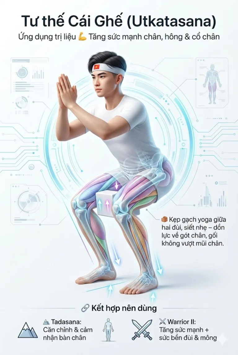 Phân tích tư thế cái Ghế Utkatasana: Giải phẫu, Lợi ích & Hướng dẫn chi tiết