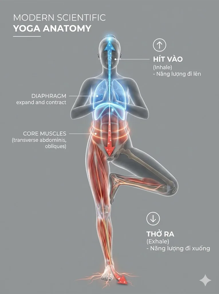 Tầm quan trọng của hơi thở trong các tư thế thăng bằng chân