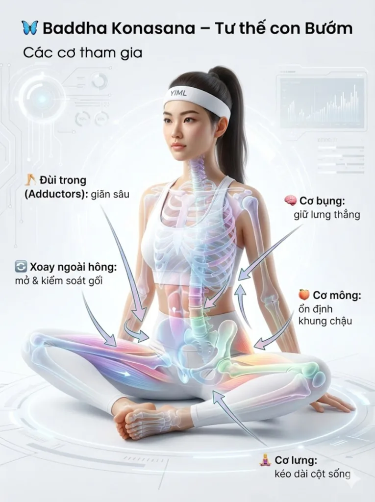 Các cơ tham gia tư thế con bướm