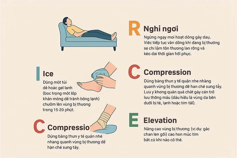 nguyên tắc rice trong xử lý chấn thương