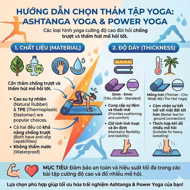 Hướng dẫn chọn thảm tập Yoga cho Ashtanga Yoga & Power Yoga