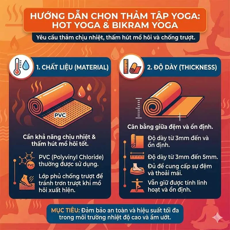 Hướng dẫn chọn thảm tập Yoga cho Hot Yoga & Bikram Yoga