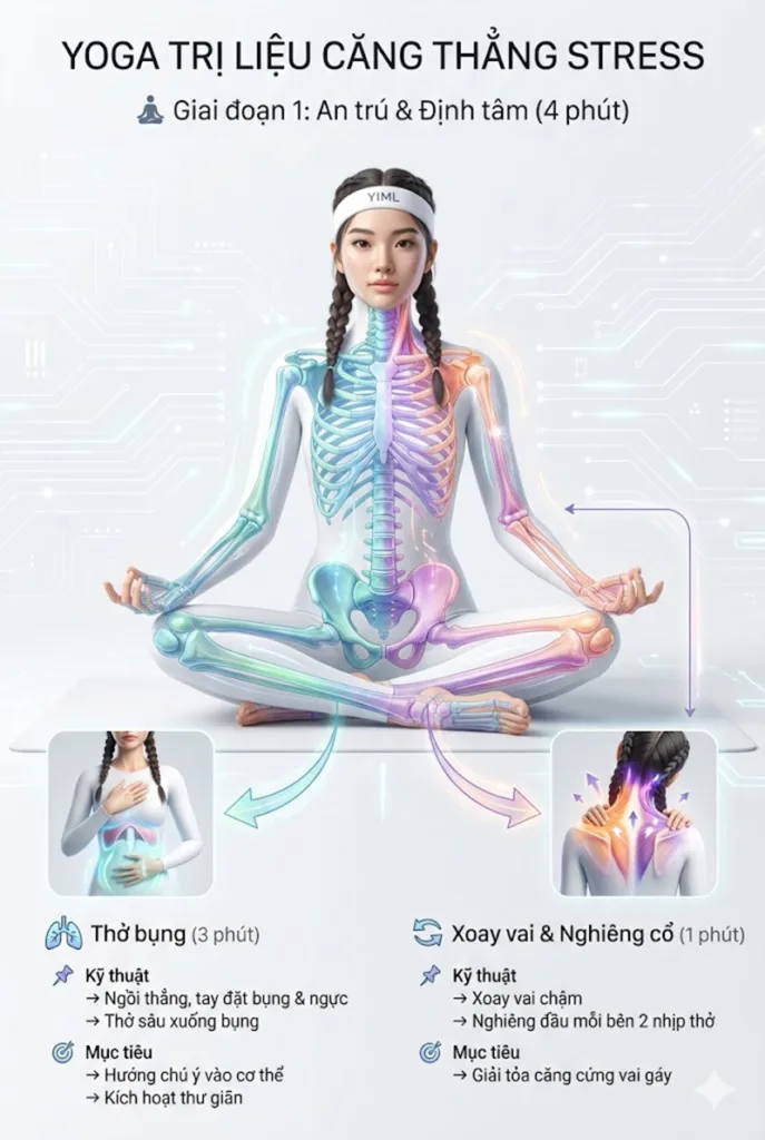 Gợi ý chuỗi thực hành mẫu giảm căng thẳng (25 phút)