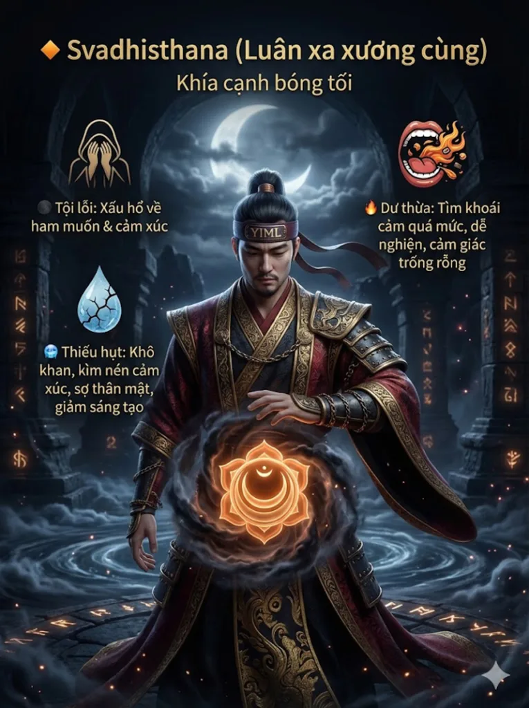 Khía cạnh bóng tối (shadow aspects) của luân xa xương cùng