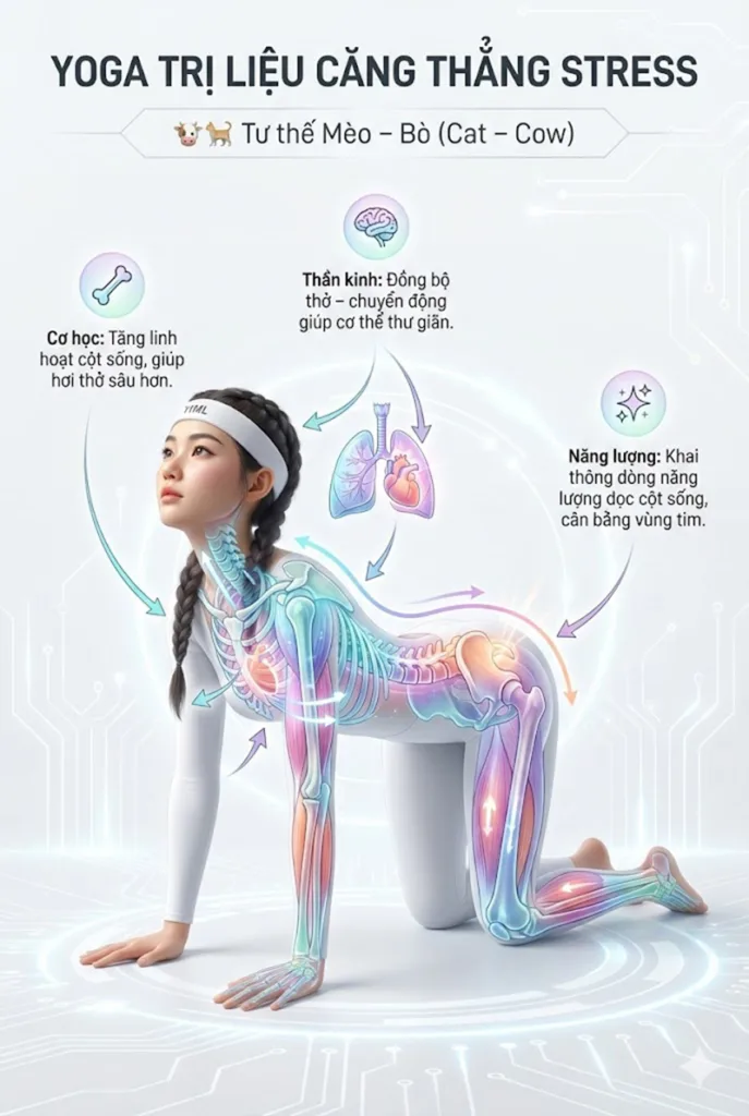 Tư thế mèo bò giảm stress