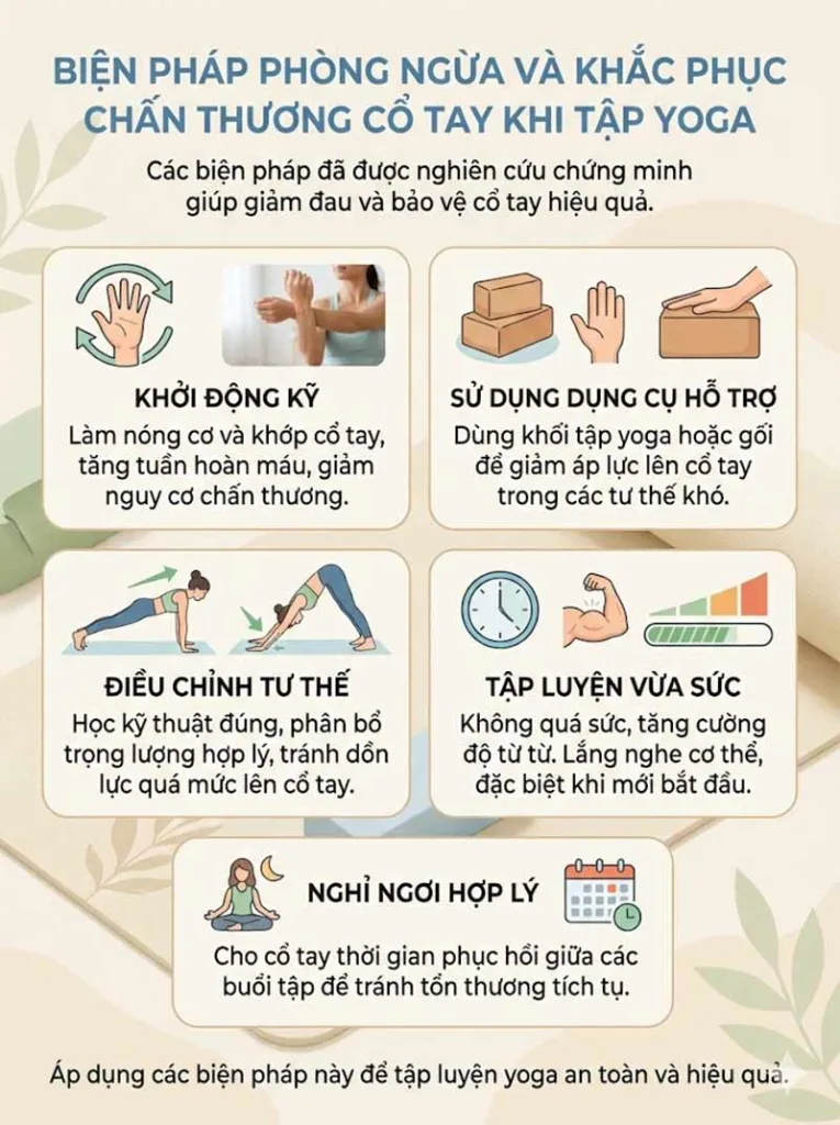 các biện pháp phòng tránh chấn thương cổ tay khi tập yoga