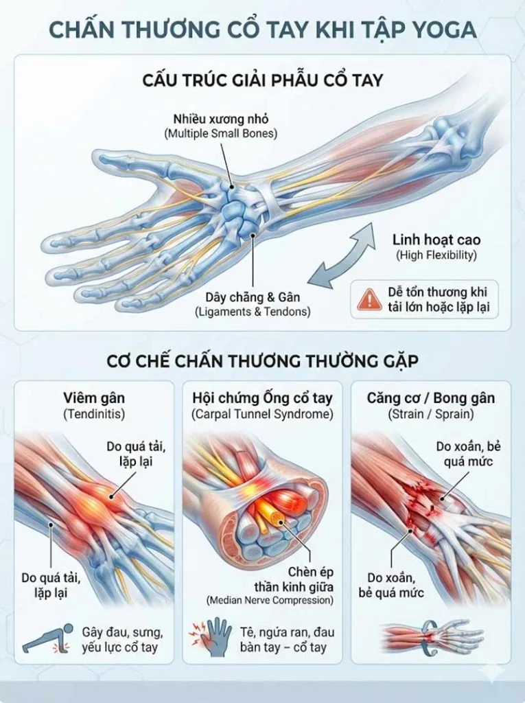 Nguyên nhân gây đau cổ tay khi tập yoga
