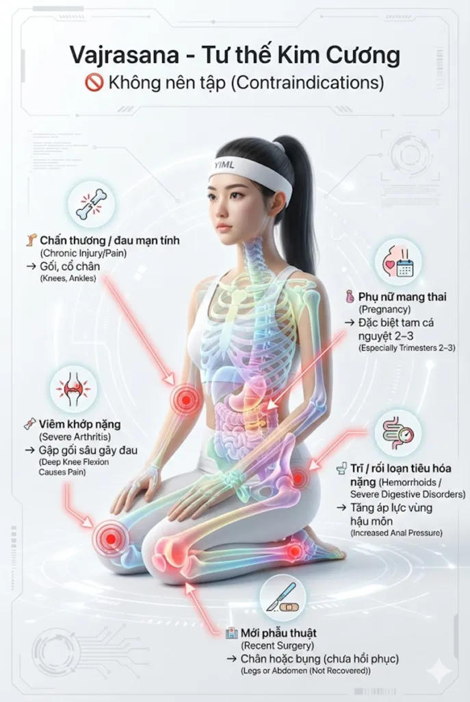 Những người không nên thực hiện tư thế Vajrasana