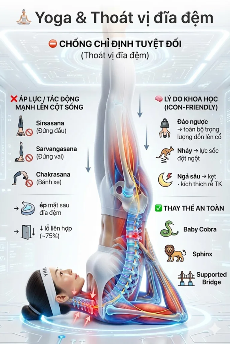Giải mã Thoát Vị Đĩa Đệm qua lăng kính Y học & Yoga: Lộ trình trị liệu toàn diện